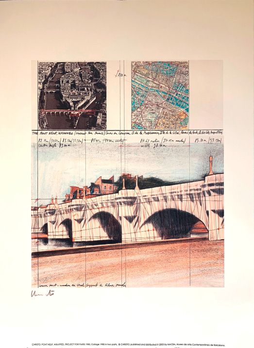 CHRISTO (1935-2020) PONT NEUF WRAPPED，巴黎项目，1980年，2003年
拱门上的彩色半平版印刷
签名
版本350份
背面有&hellip;