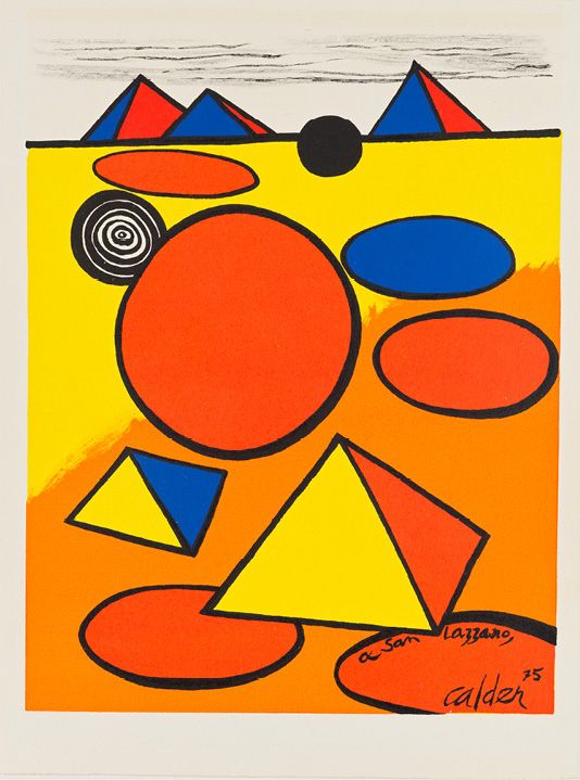 Alexandre CALDER (1898-1976) 
在圣拉扎罗，1975年



拱形牛皮纸上的彩色平版画



板块内有签名、标题和日期75



1&hellip;