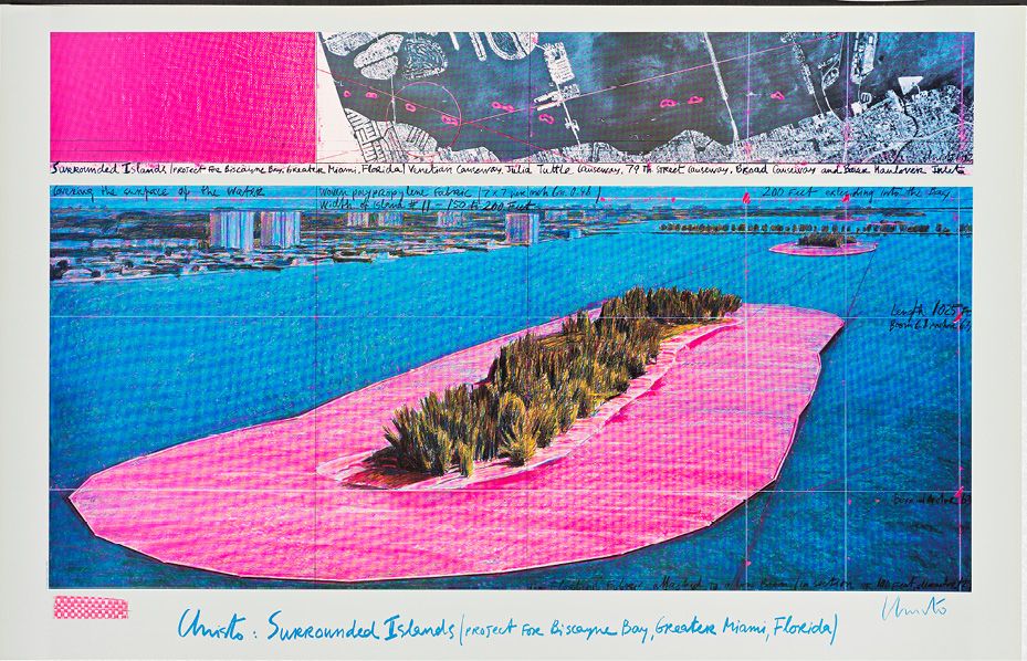 CHRISTO (1935-2020) ISLAS ROJAS, PROYECTO PARA LA BAHÍA DE BISCAYNE, FLORIDA, 19&hellip;