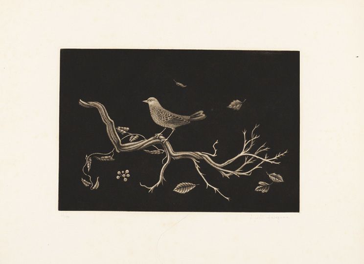 Kiyoshi HASEGAWA (1891-1980) Pájaro en la raíz, 1960 (Reifu Syobo, 418)
Negro so&hellip;