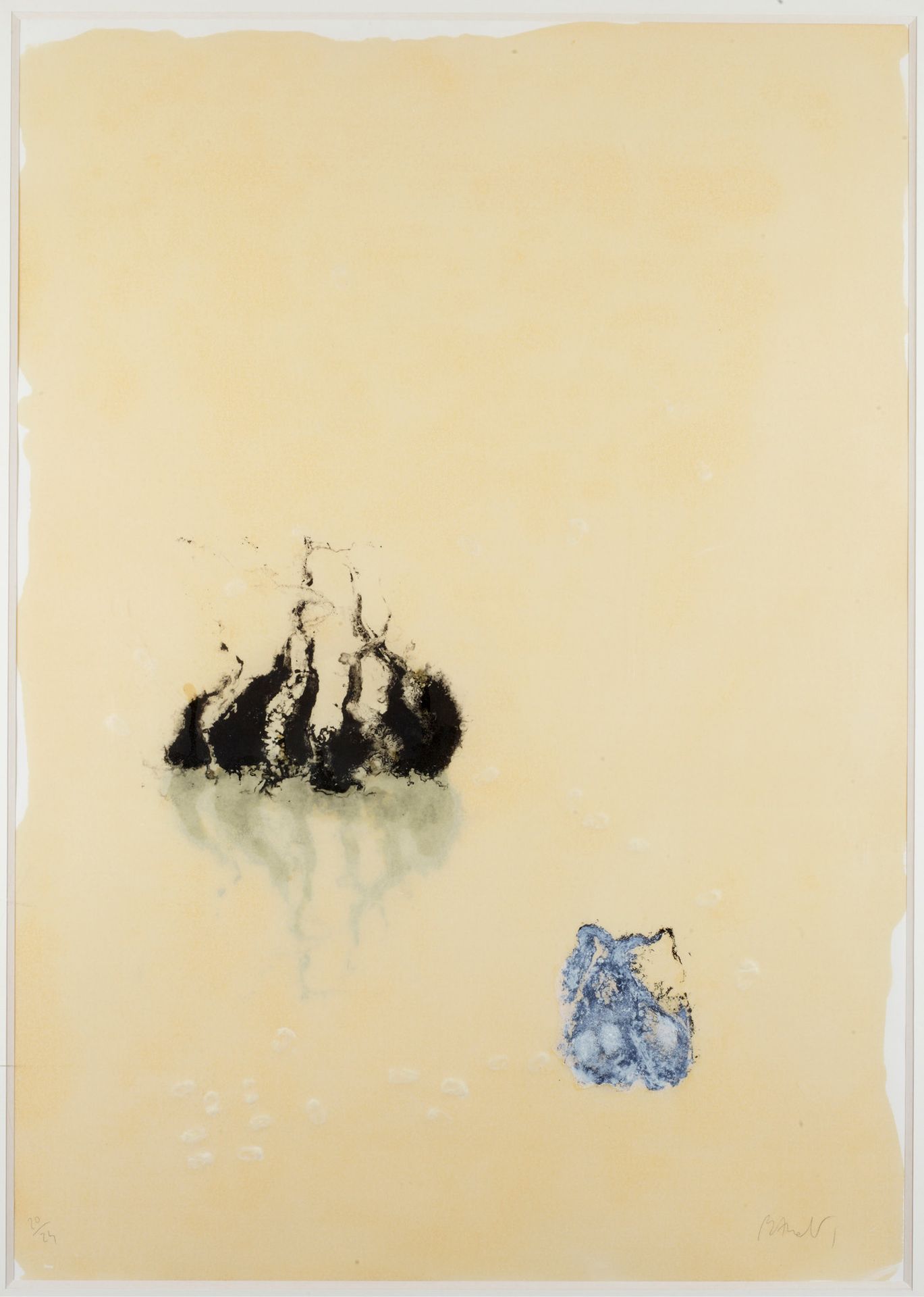Miquel BARCELO (Né en 1957) OIGNONS ET FIGUES, 1991
彩色石板画，正面和背面印有白色水粉高光，清漆和压印由豆子&hellip;