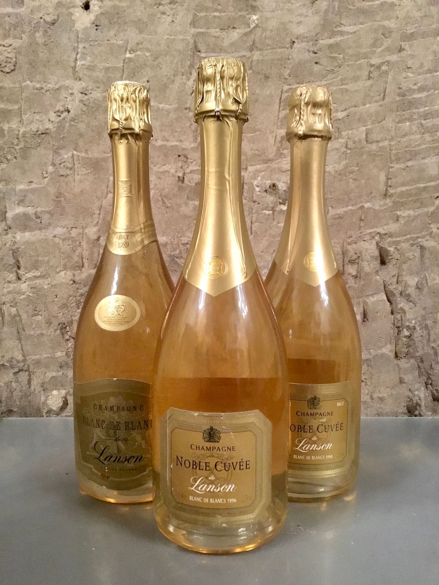 Null 3 bottiglie di CHAMPAGNE "Blanc de Blancs", Lanson (elt, etla; 1989/1996/19&hellip;