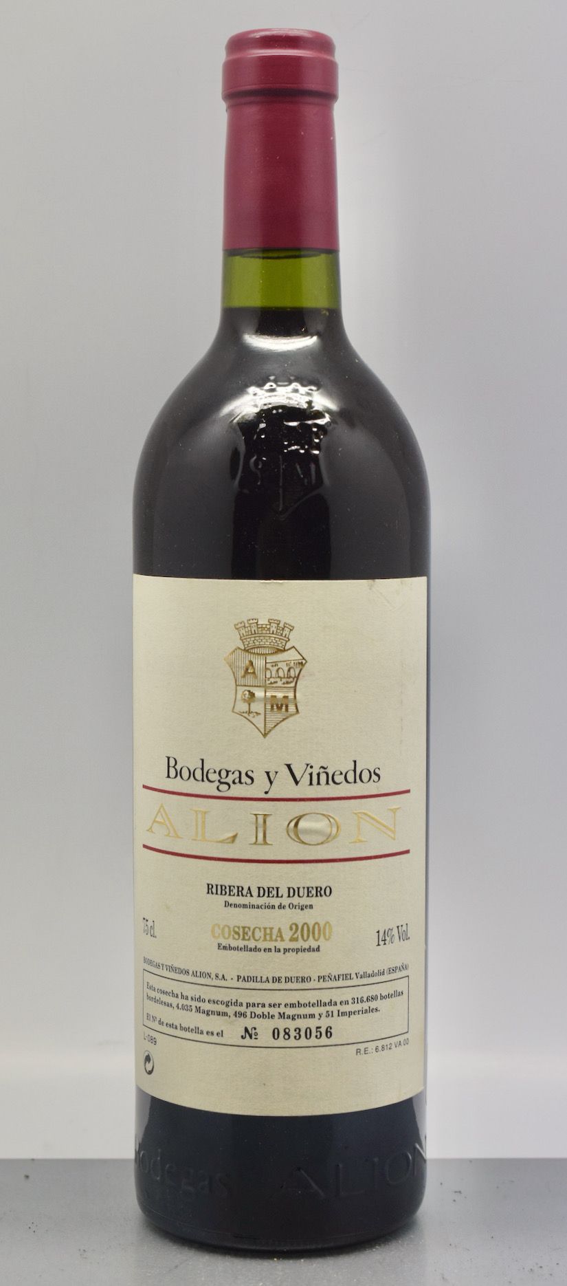Null 1 Flasche RIBERA DEL DUERO "Alion" Bodegas y Viñedos 2000