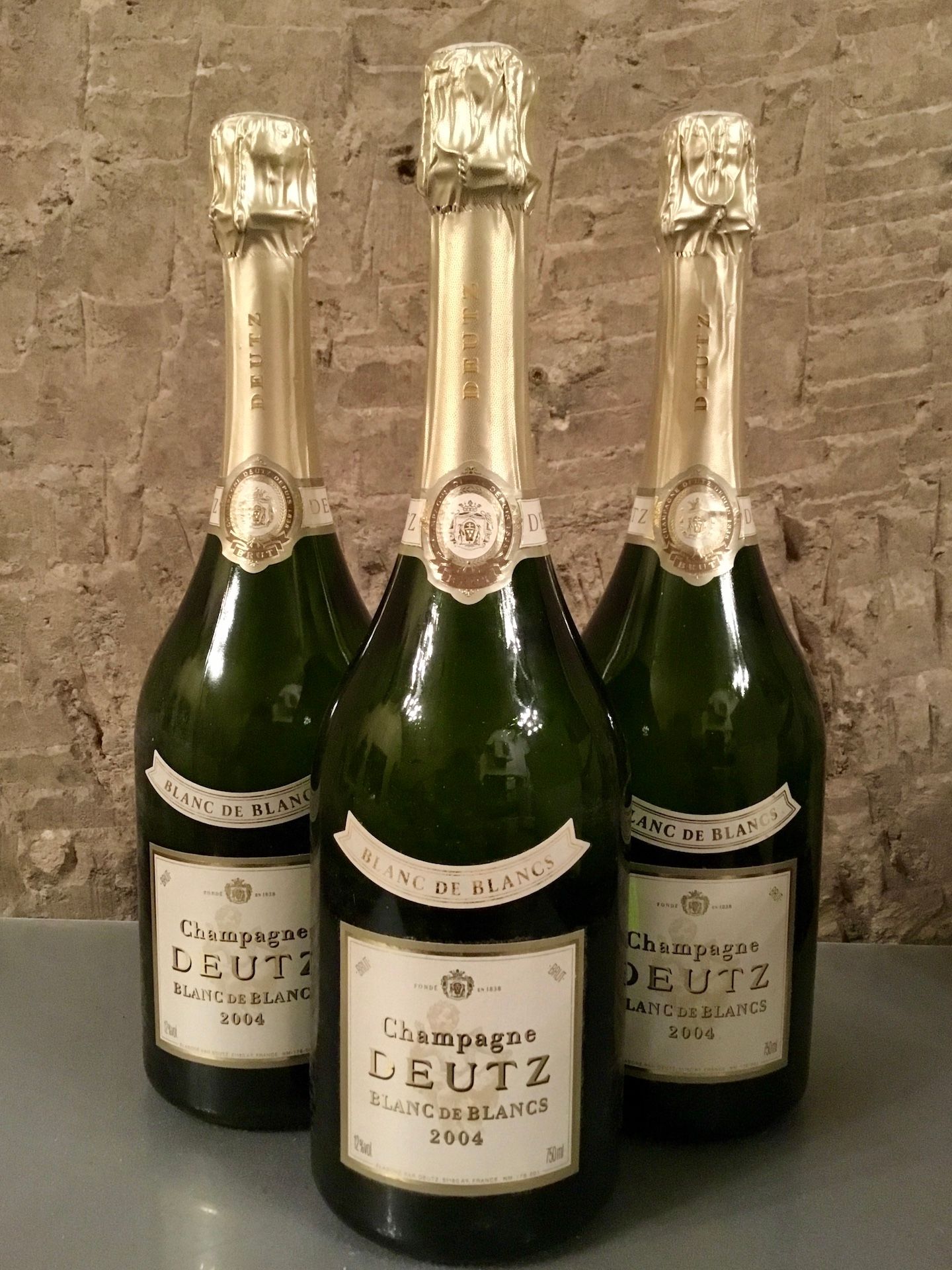 Null 3 bottles CHAMPAGNE "Blanc de Blancs", Deutz 2004
