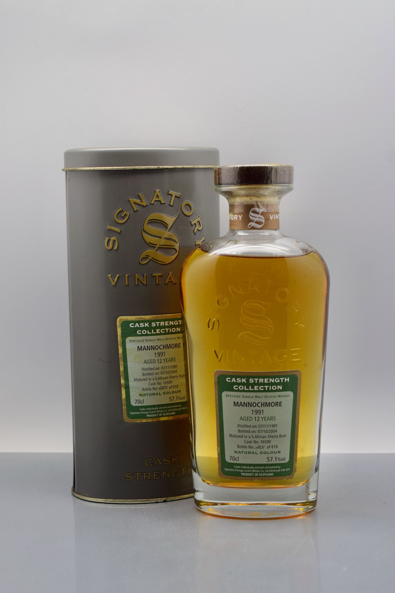 Null 1 bottle SCOTCH WHISKY "Speyside Single Malt", Mannochmore 1991 (Cask Stren&hellip;