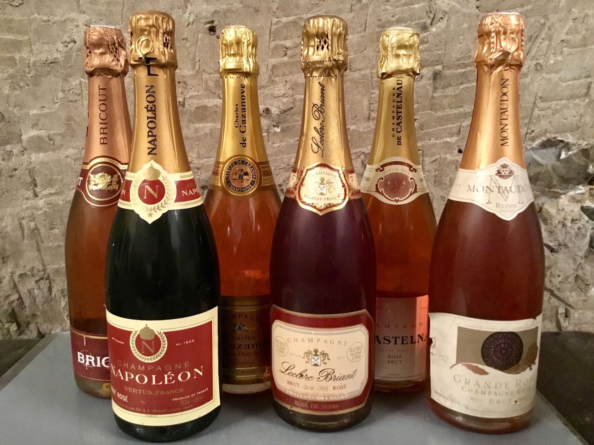 Null 6 Flaschen CHAMPAGNE rosé, (elt, etla; de Cazanove, Montaudon, de Castelnau&hellip;