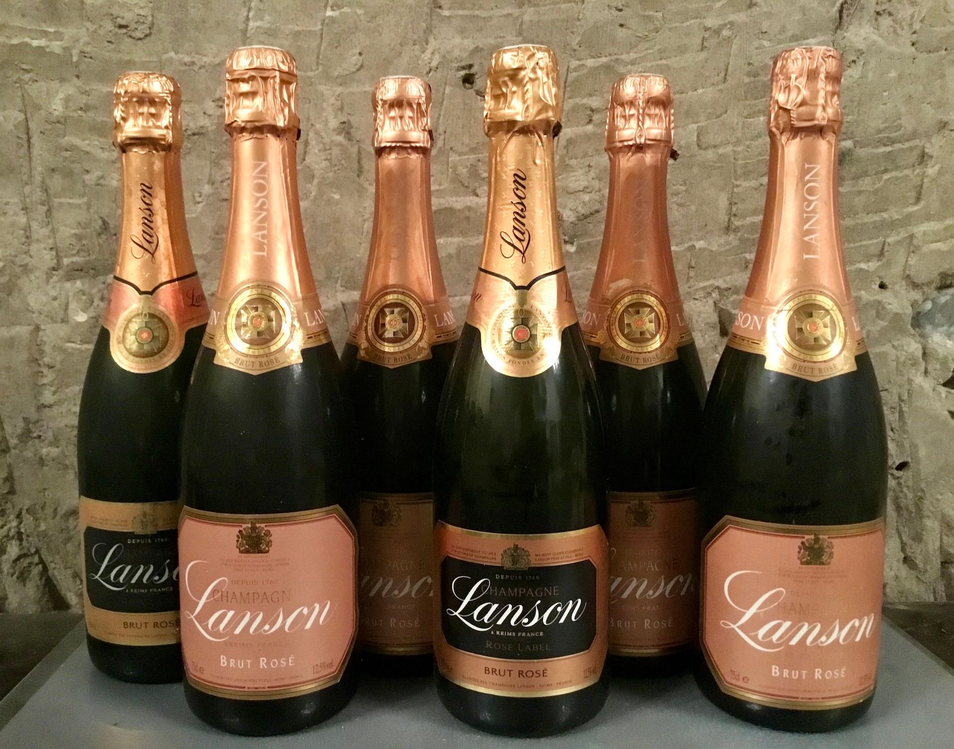 Null 6 bottles CHAMPAGNE rosé, Lanson