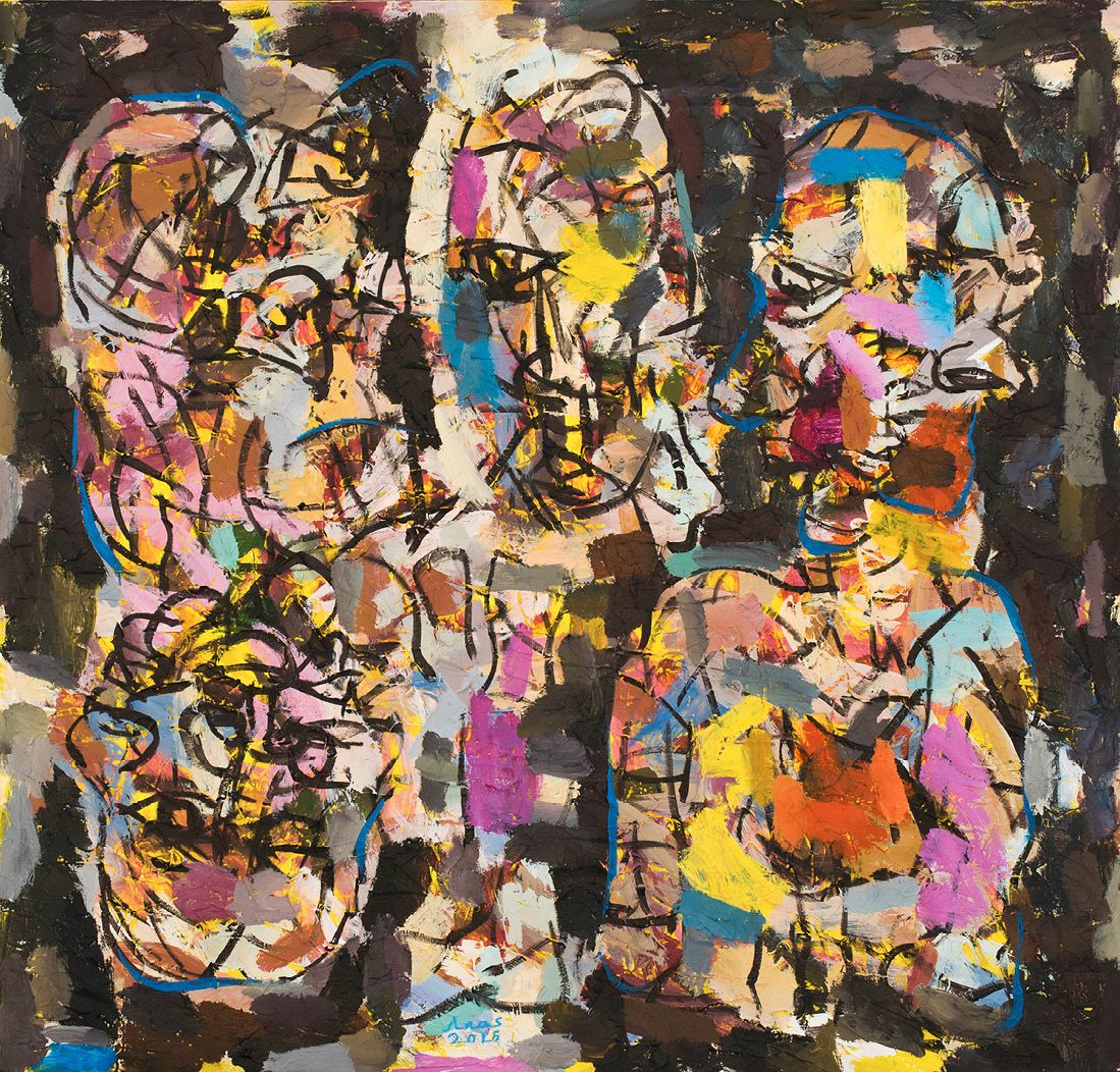 Anas HOMSI (né en 1987) 
DREAMERS, 2015



丙烯酸在画布上



中心下方有签名和日期



105 x 110 cm&hellip;