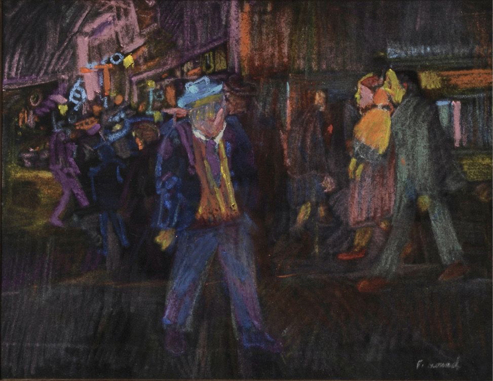 Farid AOUAD (1924-1982) PARIS, PASSANTS DANS LA RUE Pastell auf Papier
Signiert &hellip;
