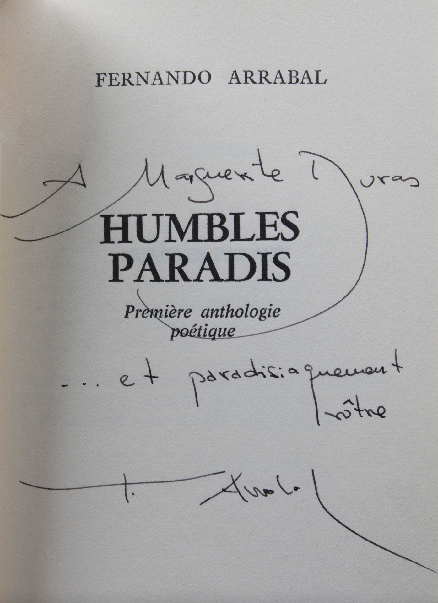 ARRABAL Fernando. Humbles Paradis. Christian Bourgois, 1985. Reliure pleine peau&hellip;