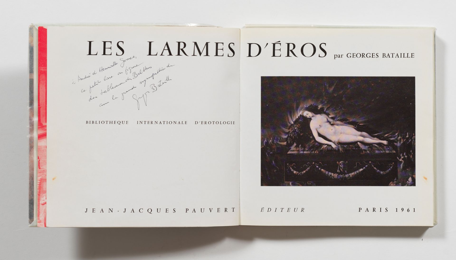 BATAILLE Georges. Les Larmes d'Eros. Parigi, Pauvert, 1961. In-8 quadrato, bross&hellip;