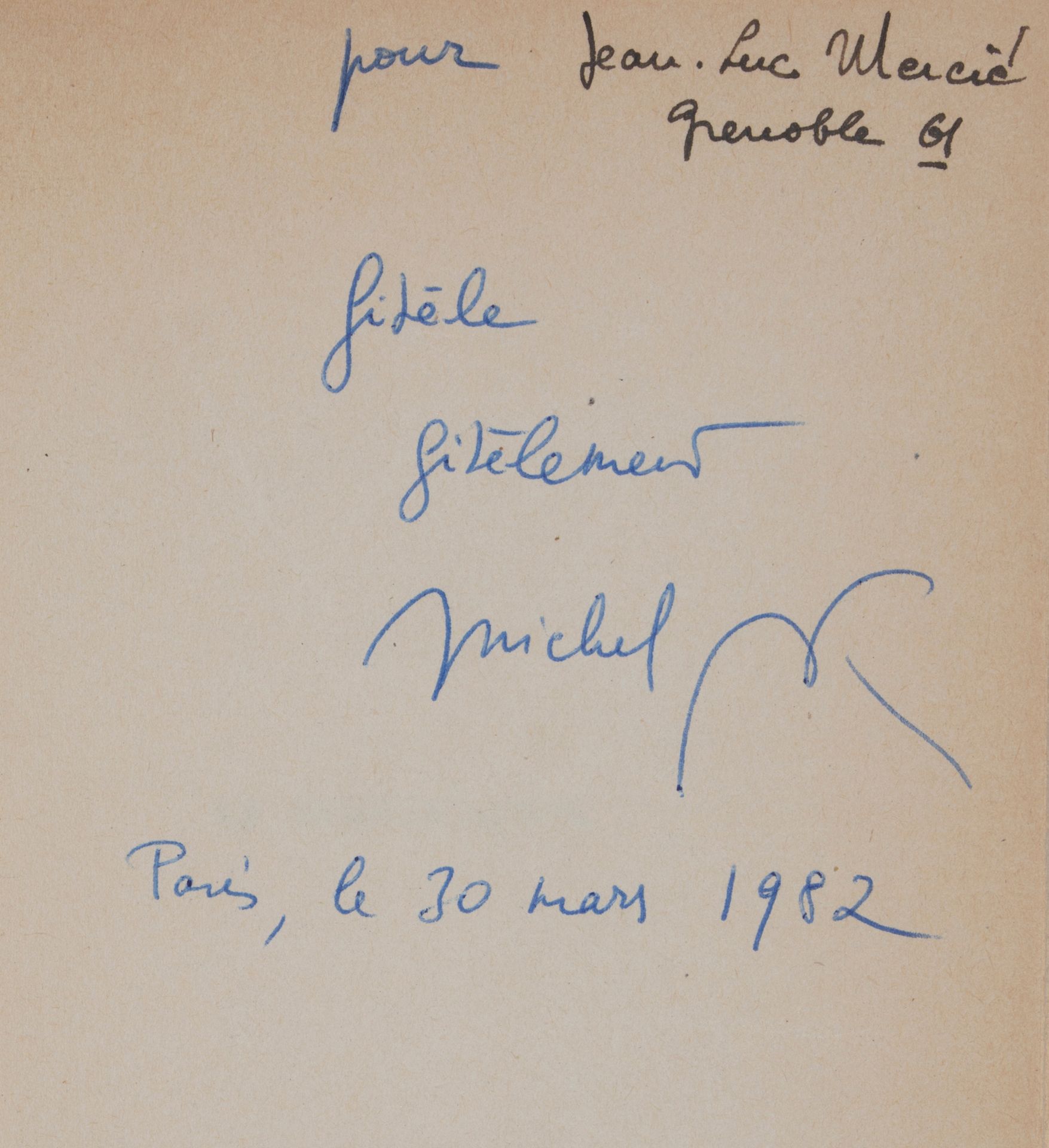 BUTOR Michel. La Modification.巴黎，Minuit出版社，1960年。大8开本，午夜蓝色半铬酸盐，书脊有标题（Mercher）。
亲&hellip;