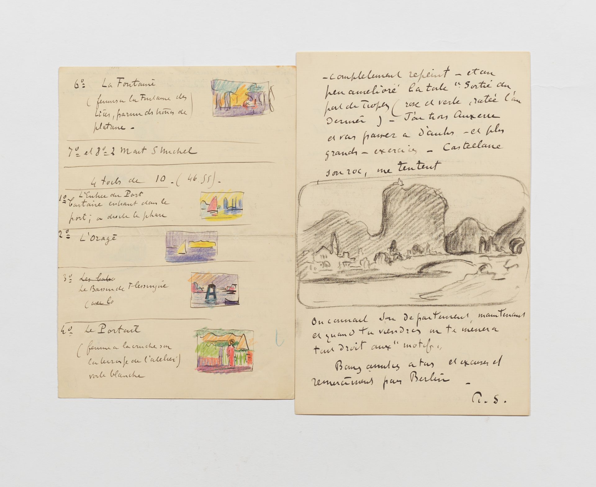 SIGNAC Paul. Autograph letter signed to Théo van Rysselberghe with a pencil draw&hellip;