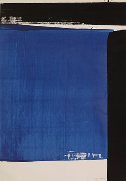 Pierre SOULAGES (né en 1919) SERIGRAPHIE N°16, 1981 (RMM, 108)
蓝色和黑色丝网印刷
有签名和编号的&hellip;