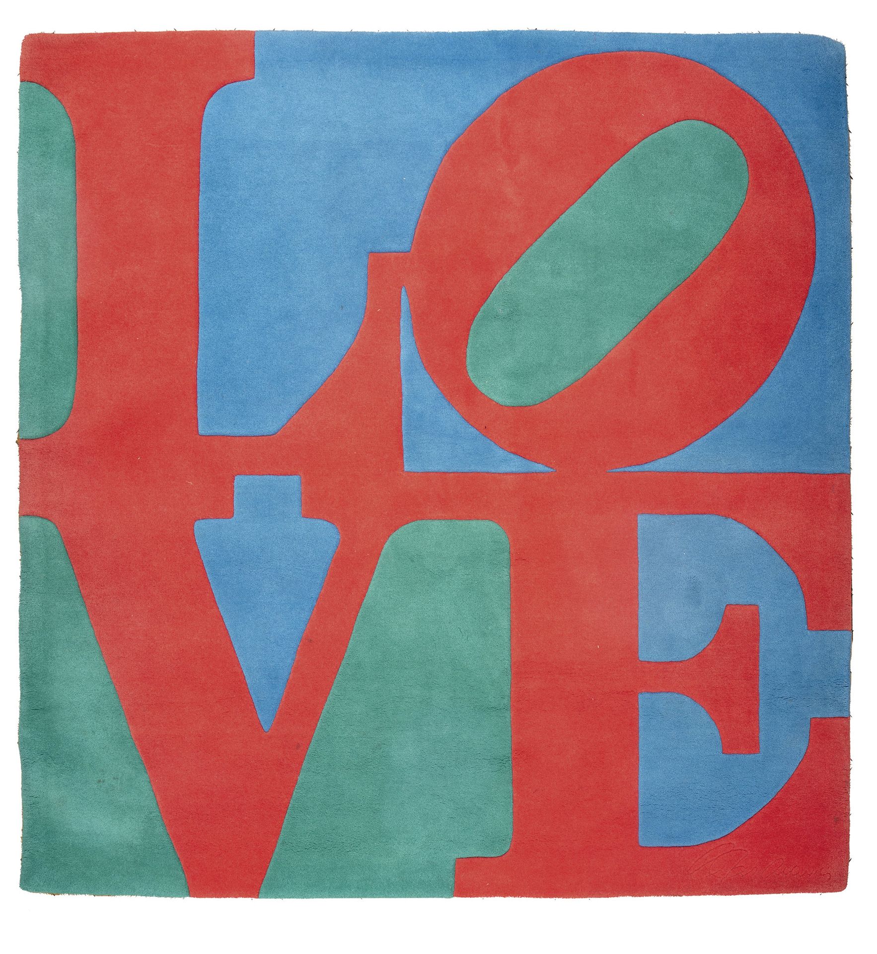 Robert INDIANA (d'après) (1928-2018) CLASSIC LOVE, 1995
Hand-woven wool rug
Sign&hellip;