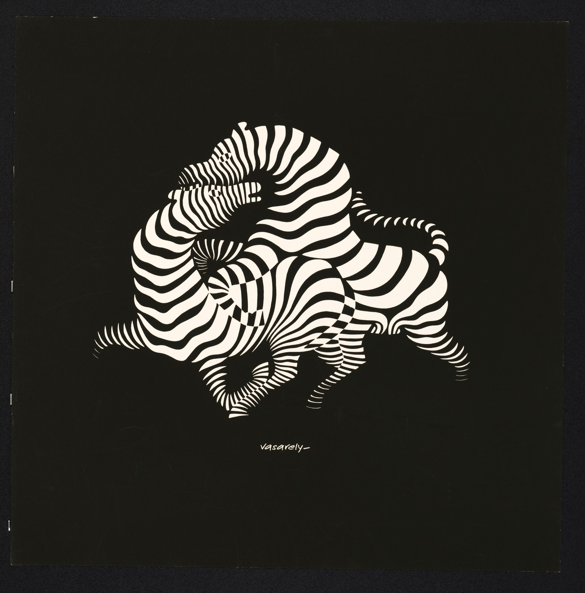 Victor VASARELY (1906-1997) ZEBRAS, 1938-76
黑色坎森牛皮纸上的白色丝网印刷
中间刻有Vasarely的字样
50 x&hellip;