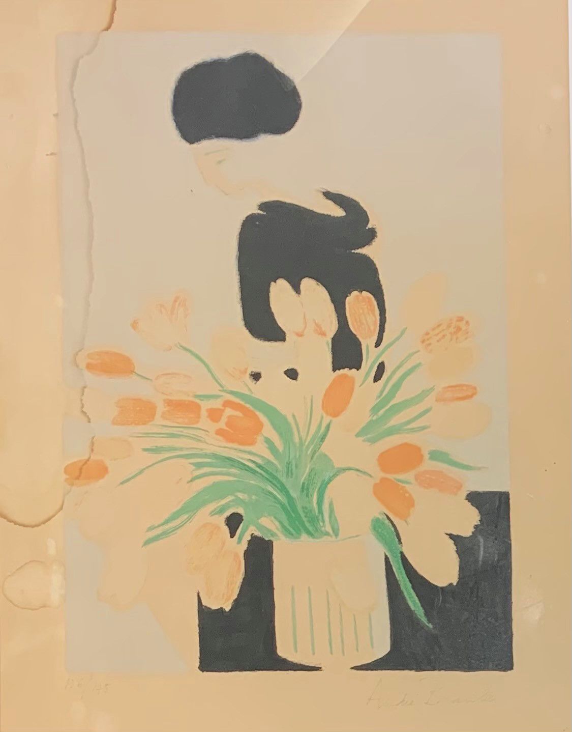 André BRASILIER 5Né en 1929) WOMAN WITH A BUNCH OF TULIPS
Litografia a colori
Fi&hellip;