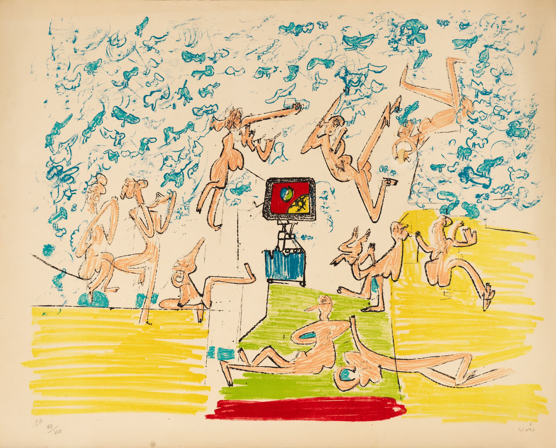 ROBERTO MATTA (1911-2002) FOG GOG MAGOG, 1971 (Sabatier, 256)
同名套件的第6版
六色石版画，拱门
&hellip;