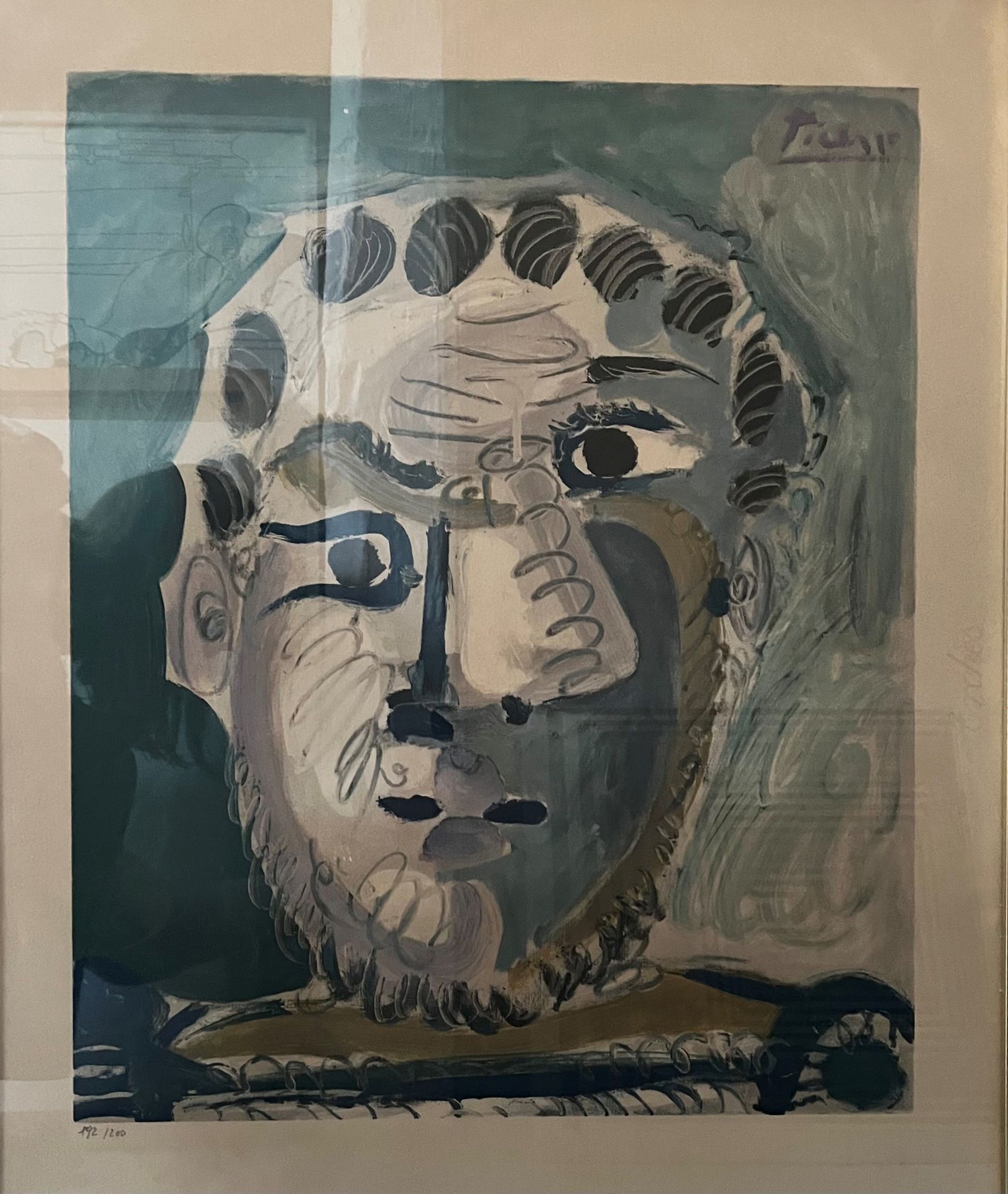 Pablo Picasso (1881-1973) 巴布人的头，1967年，根据
，彩色石版画，拱形牛皮纸
根据艺术家的画作制作
用铅笔证明 192/200
7&hellip;