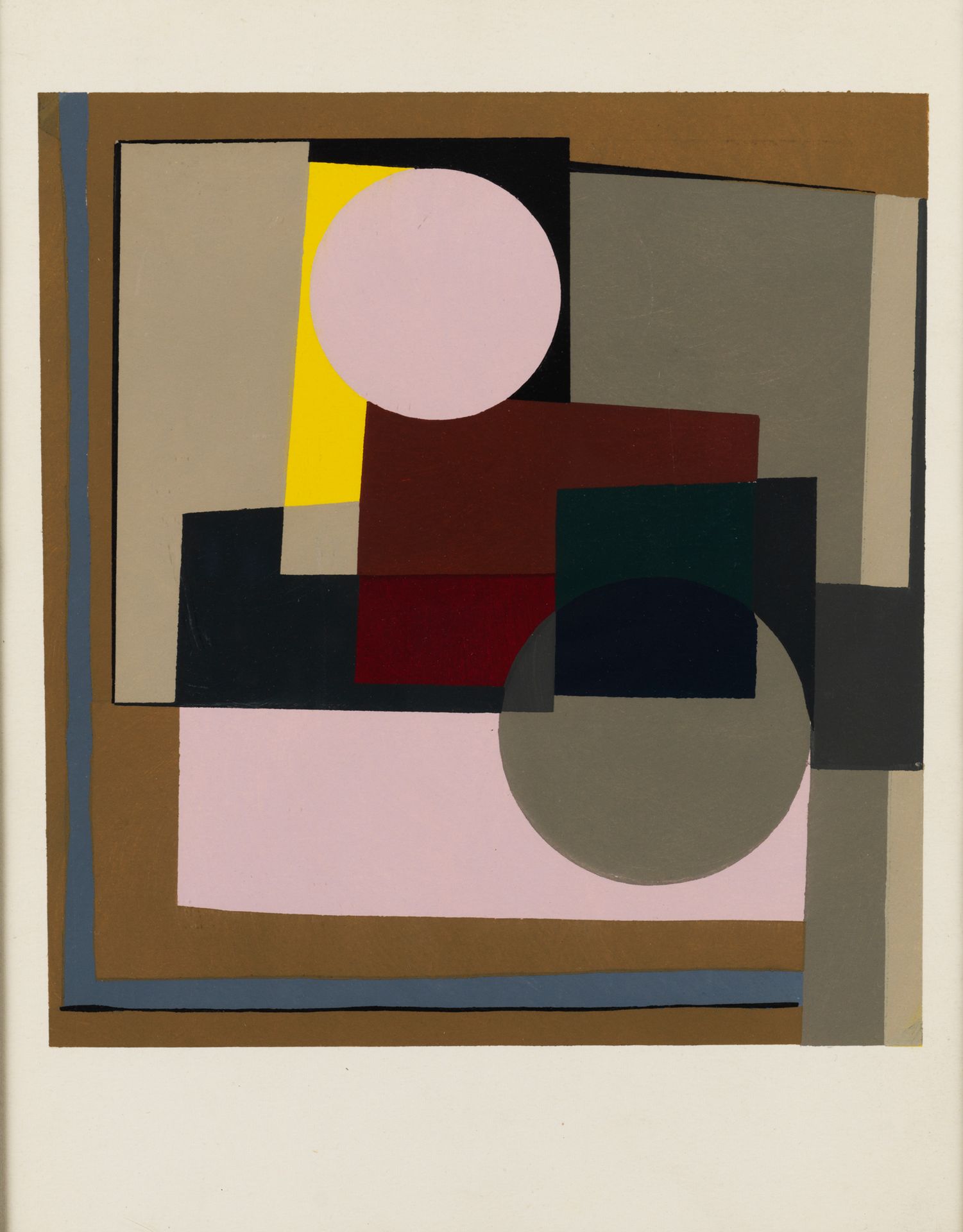 D'APRES BEN NICHOLSON (1894-1982) GEOMETRIC COMPOSITION, 1952
根据艺术家的画作制作的水粉模版，并为&hellip;