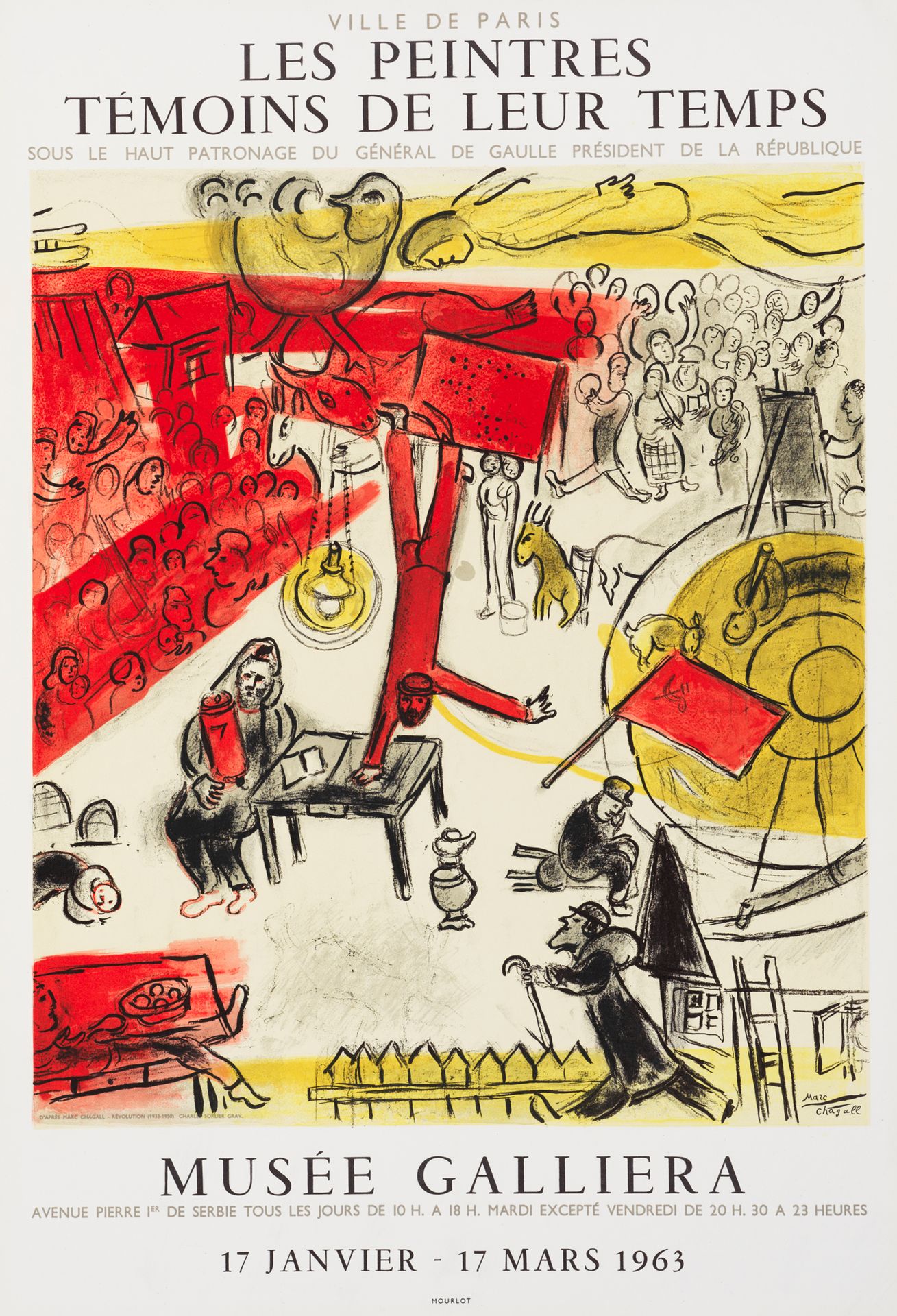 Marc CHAGALL et Honoré DAUMIER (1908-1879) 薄牛皮纸上的一套双色海报