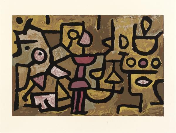 D'APRES PAUL KLEE (1879-1940) MUSIQUE DIURNE, 1953
拱形牛皮纸上的彩色石版画
画册《Art d'Aujourd&hellip;