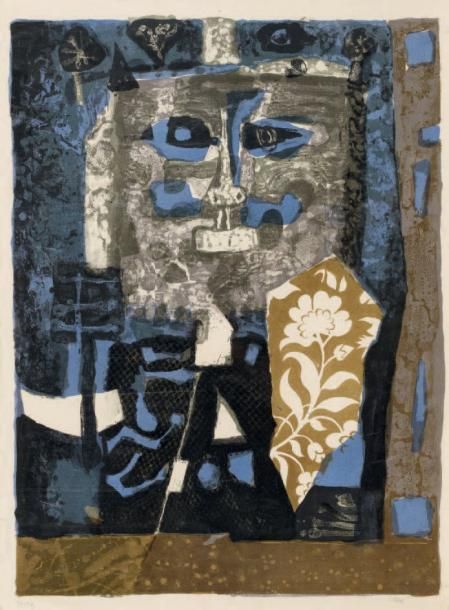 ANTONI CLAVE (1913-2005) Le Roi de face, 1957 (Passeron, 50) Lithographie en cou&hellip;