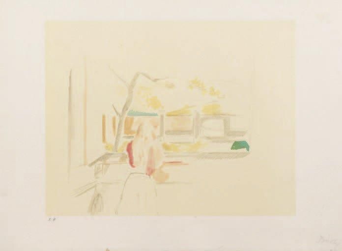 D'APRES BALTHUS (1908-2001) JEUNE FILLE A LA FENETRE, 1994 Lithographie en coule&hellip;