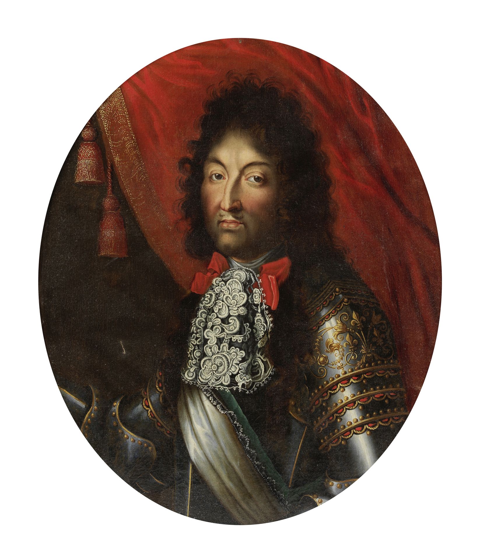 ECOLE FRANCAISE DU XVIIIe SIECLE Portrait de Louis XIV 18世纪的法国学校
路易十四的画像 
布面油画 
&hellip;