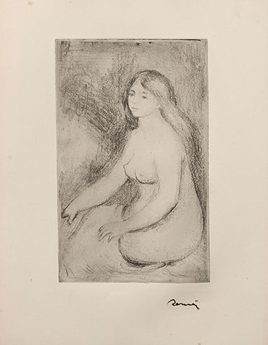 Auguste RENOIR (1841-1919) 
BAIGNEUSE ASSISE, CIRCA 1897 (Delteil - Stella, 11)
&hellip;