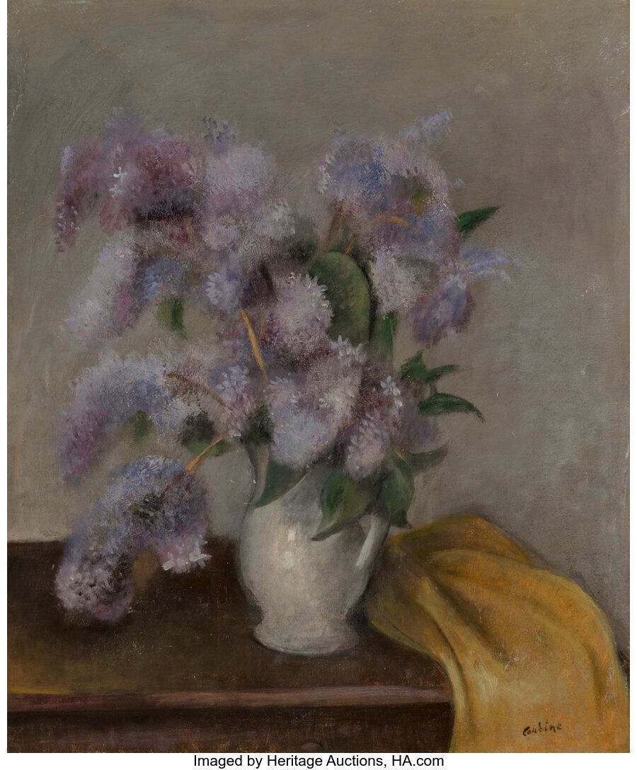 Othon Coubine (Czech, 1883-1969) Bouquet of lilacs in a vase, 1929 Oil on canvas&hellip;