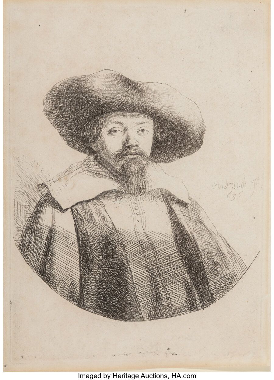 Rembrandt van Rijn (Dutch, 1606-1669) Menasseh Ben Israel, 1636 Etching on laid &hellip;