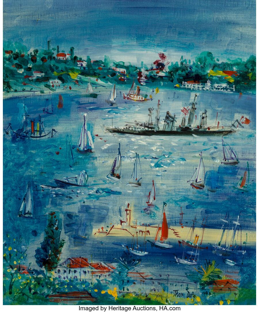 Jean Dufy (French, 1888-1964) Le port Oil on canvas 22 x 18-1/2 inches (55.9 x 4&hellip;