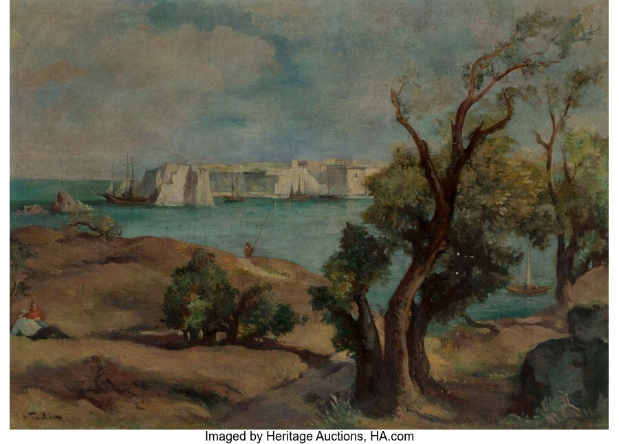 Victor Tischler (Austrian, 1890-1951) View of Corsica Oil on canvas 28 x 39 inch&hellip;