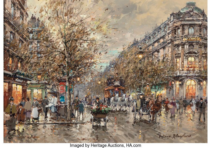 Antoine Blanchard (French, 1910-1988) Le Vaudeville Oil on canvas 13 x 18 inches&hellip;