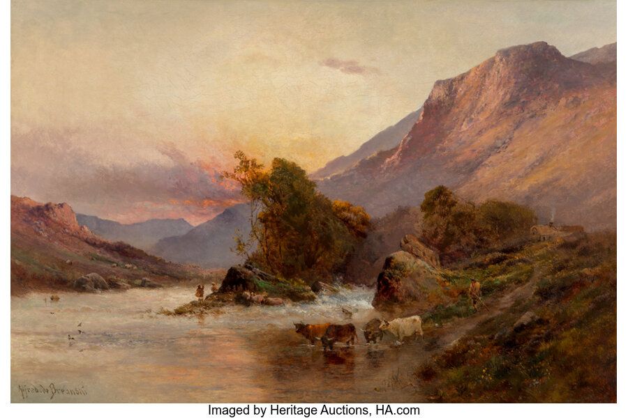 Alfred de Bréanski, Sr. (British, 1852-1928) At Sunset on the Tummel, Scotland O&hellip;