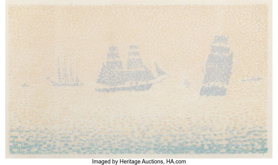 Paul Signac (French, 1863-1935) Les bateaux, 1895 Lithograph in colors on paper &hellip;