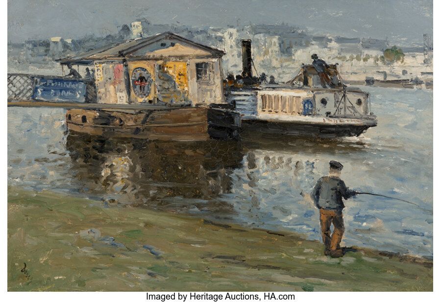 Frank Myers Boggs (French/American, 1855-1926) L'embarcadére sur la Seine, 1886 &hellip;