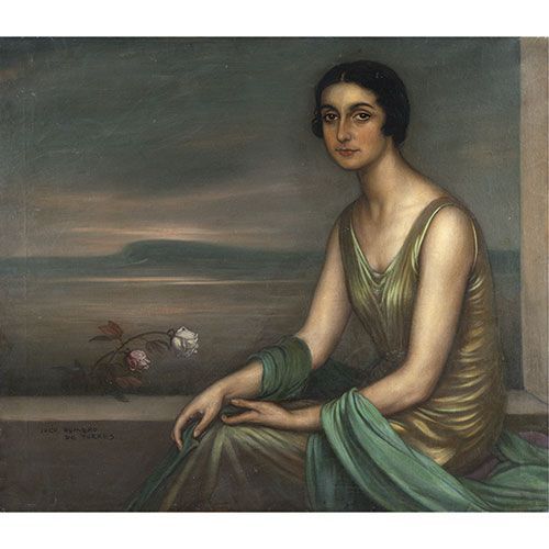 JULIO ROMERO DE TORRES (Córdoba, 1874-1930) Ritratto di signora, 1922-1925 ca. O&hellip;