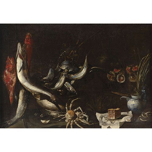 GIOVAN BATTISTA RECCO (Nápoles, ca. 1615 - ca. 1660) Nature morte aux poissons e&hellip;