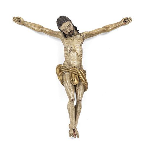 ESCUELA ESPAÑOLA SS. XVII-XVIII Le Christ crucifié. . Sculpture en bois sculpté,&hellip;