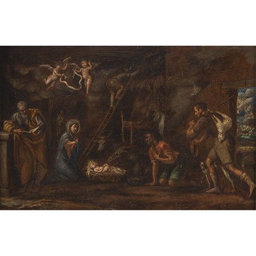 CÍRCULO DE JUAN DE RIBALTA O ESCUELA GENOVESA, S. XVII Adoration des bergers . H&hellip;
