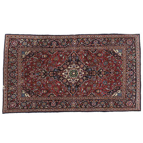 Null Tapis persan en laine "kashan" avec médaillon central curviligne et décor d&hellip;