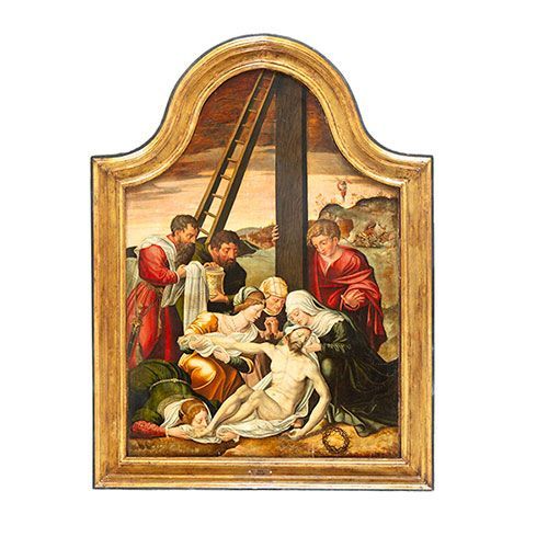 CÍRCULO DE MARCUS GHEERAERTS I (Brujas, ca. 1530-Londres, ca.1590) 悲叹.画板油画。 尺寸：1&hellip;