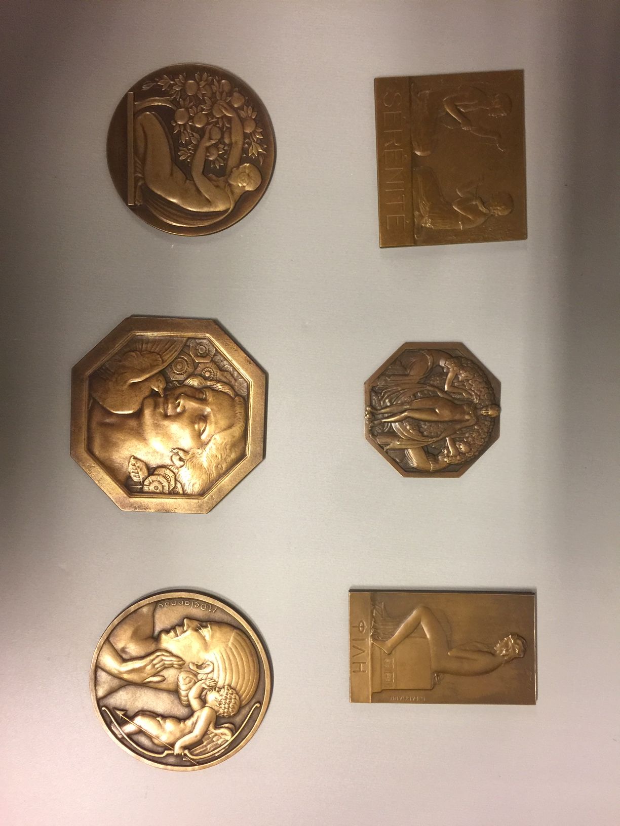Null Lot de 4 médailles artistiques unifaces par M.Delannoy (2 exemplaires), Mor&hellip;