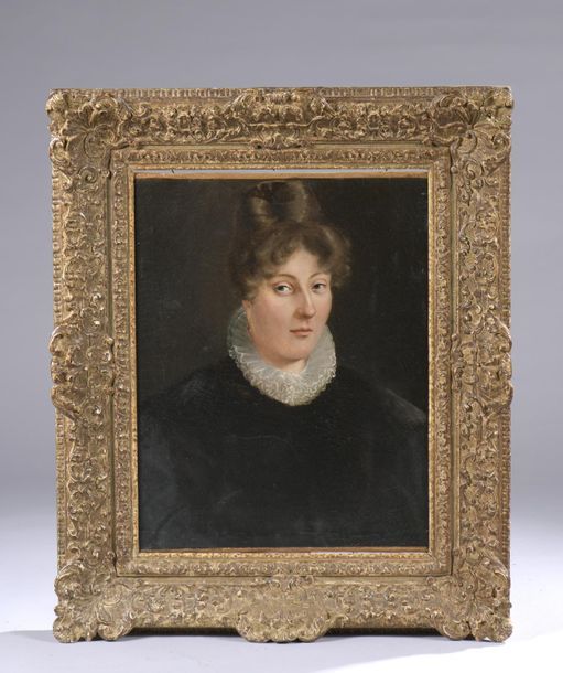 Null Ecole du XIXème siècle
Portrait de femme au jabot
Huile sur toile
Cadre en &hellip;