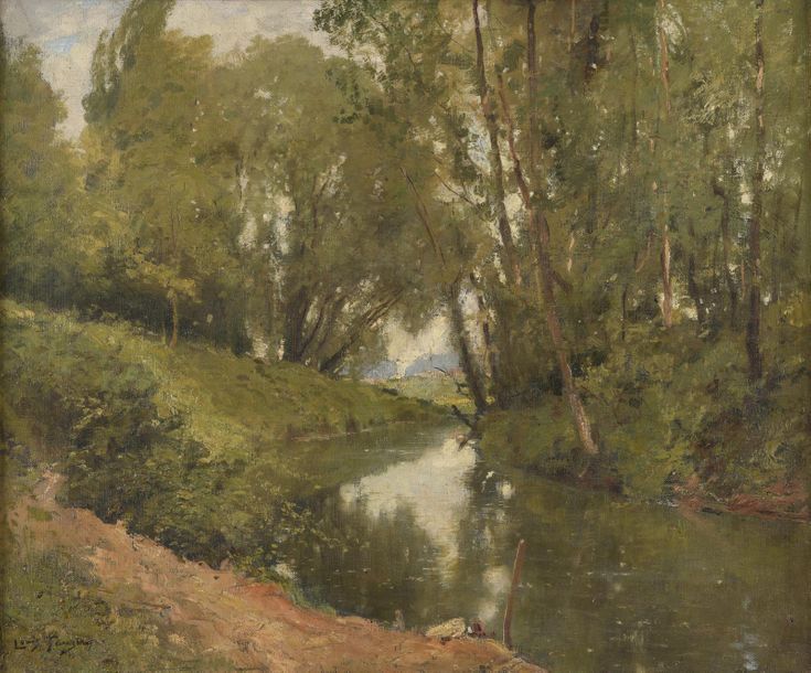 Null Louis TAUZIN (1842-1915)
Ruisseau dans la forêt 
Huile sur toile 
Signée en&hellip;