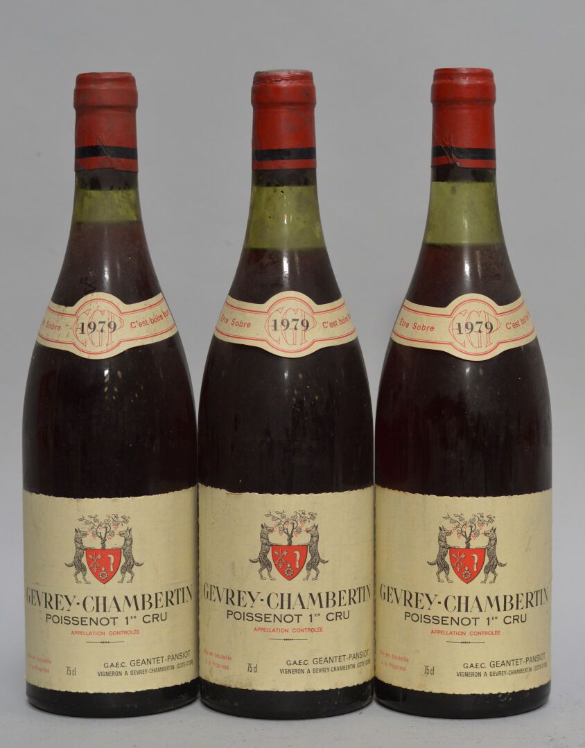 Null 3 botellas Gevrey-Chambertin Poissenot 1er cru Geantet Pansiot 1979