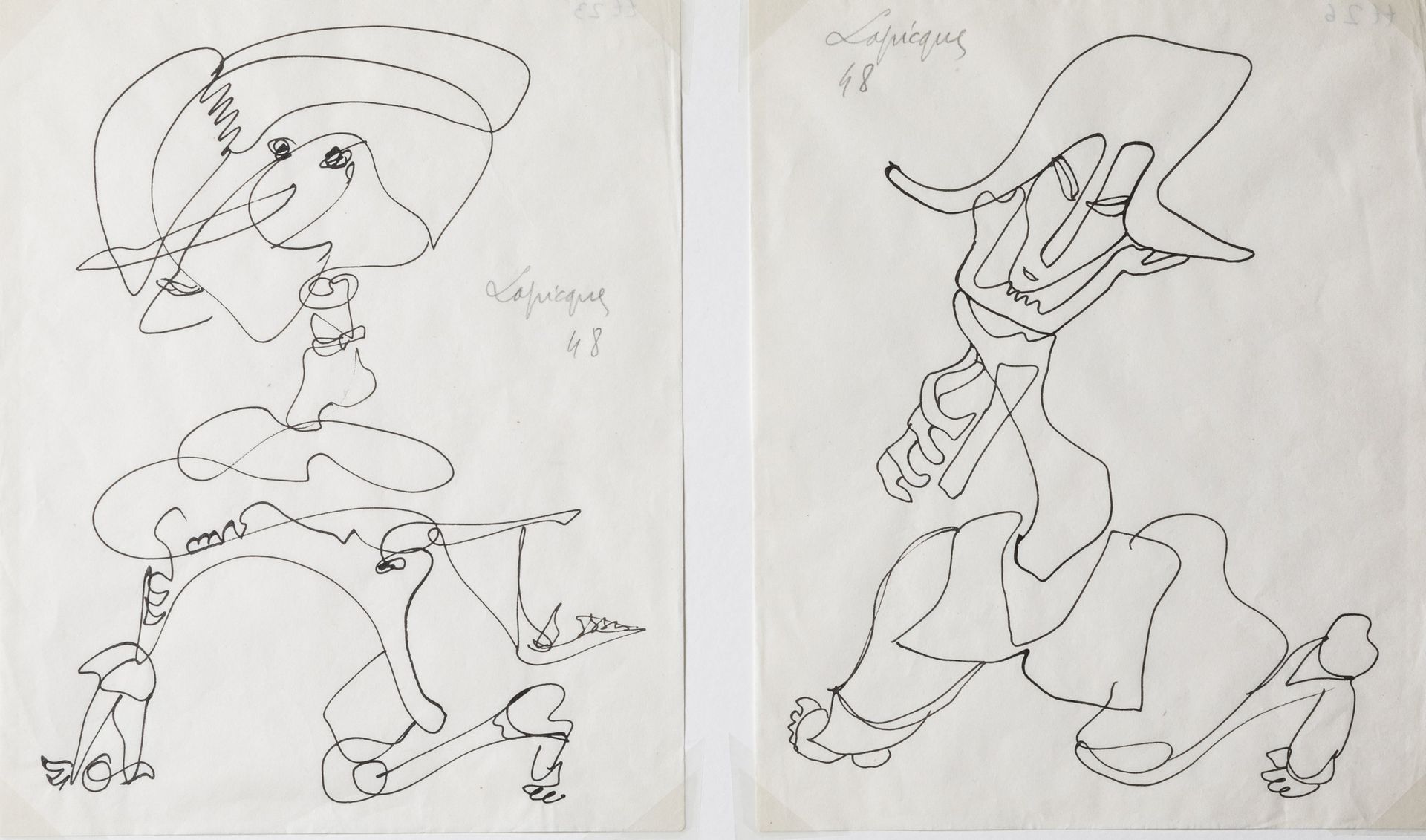 Null Charles Lapicque (Französisch, 1898-1988) Zwei Figuren I, 1948 Zwei Tinten &hellip;