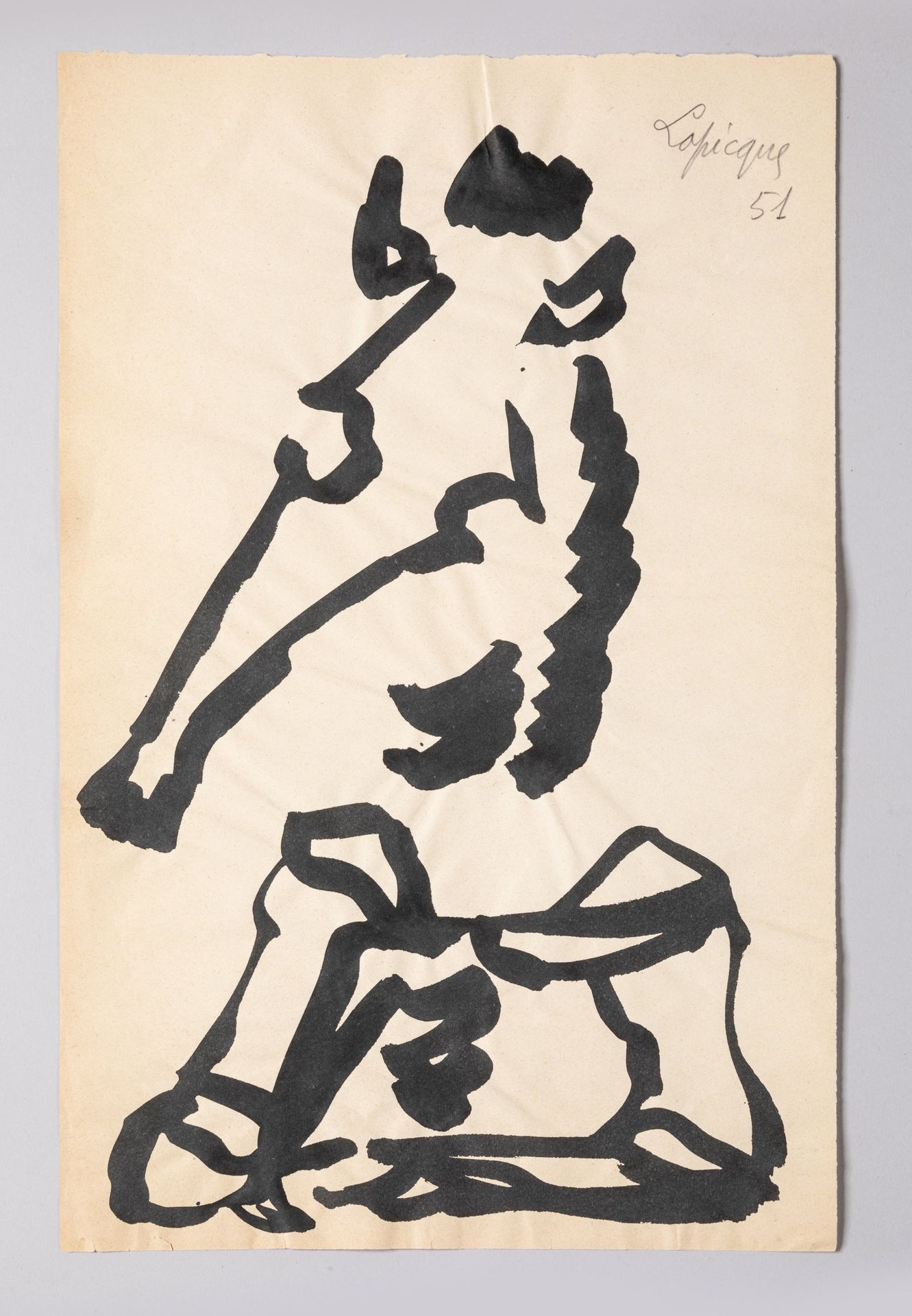 Null 查尔斯-拉皮克（法国，1898-1988年）《L'Ami fidèle》，1951年 纸上印度墨水。 高45厘米，宽28.5厘米。 出处：Alain和&hellip;